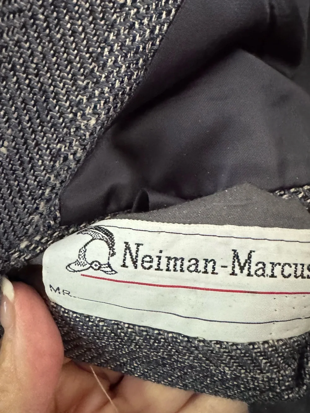 Vintage Neiman Marcus Classic Men's Gray Herringbone Blazer